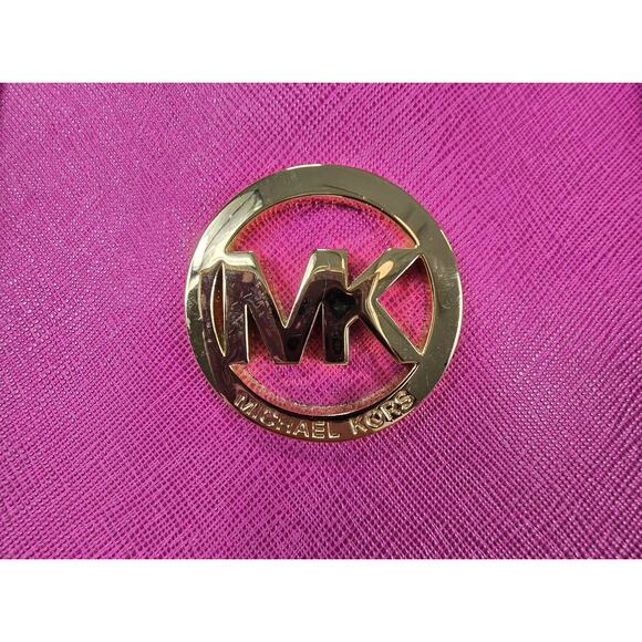 Michael Kors Leather Tote Bag Fuchsia Hot Pink Excellent Condition Barely Used - Picture 5 of 10